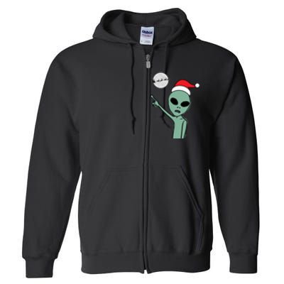 Cute Alien Santa Claus Full Zip Hoodie