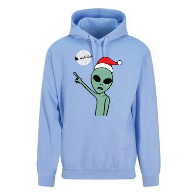 Cute Alien Santa Claus Unisex Surf Hoodie