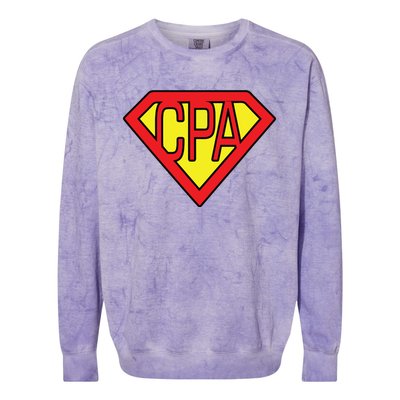 CPA Accountant Superhero T Colorblast Crewneck Sweatshirt