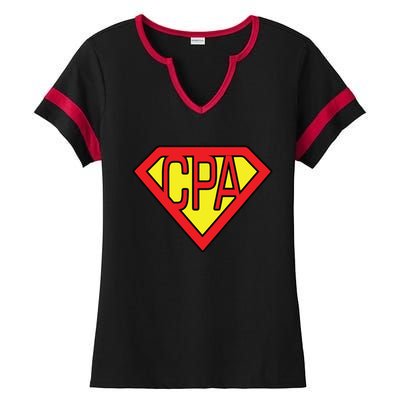 CPA Accountant Superhero T Ladies Halftime Notch Neck Tee