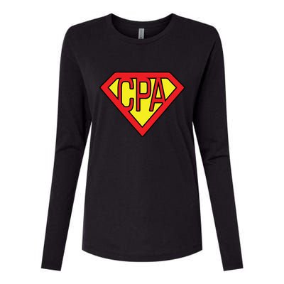 CPA Accountant Superhero T Womens Cotton Relaxed Long Sleeve T-Shirt