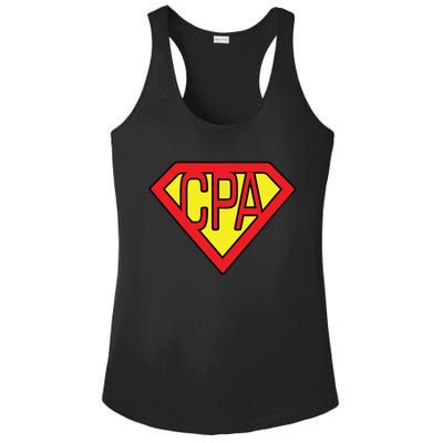 CPA Accountant Superhero T Ladies PosiCharge Competitor Racerback Tank