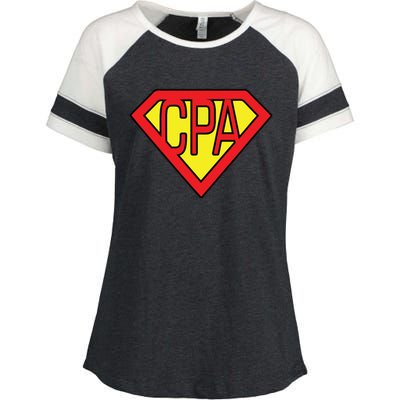 CPA Accountant Superhero T Enza Ladies Jersey Colorblock Tee