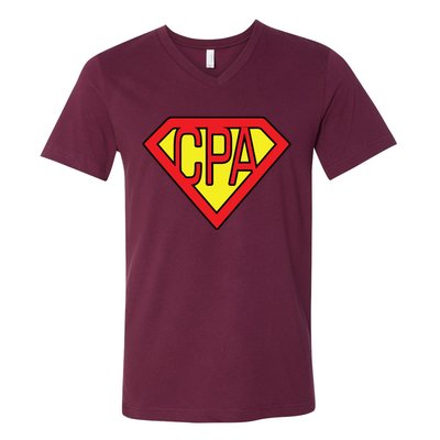 CPA Accountant Superhero T V-Neck T-Shirt