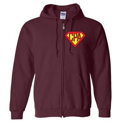 CPA Accountant Superhero T Full Zip Hoodie