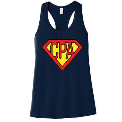 CPA Accountant Superhero T Women's Racerback Tank