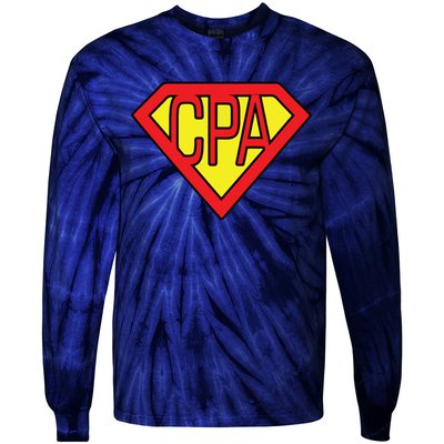 CPA Accountant Superhero T Tie-Dye Long Sleeve Shirt