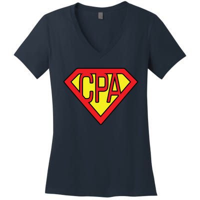 CPA Accountant Superhero T Women's V-Neck T-Shirt