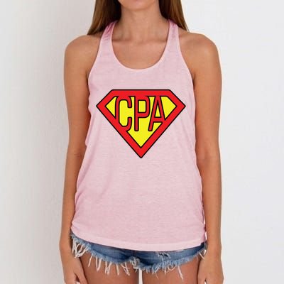 CPA Accountant Superhero T Women's Knotted Racerback Tank