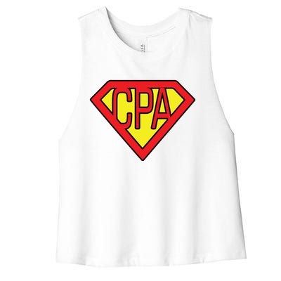 CPA Accountant Superhero T Women's Racerback Cropped Tank