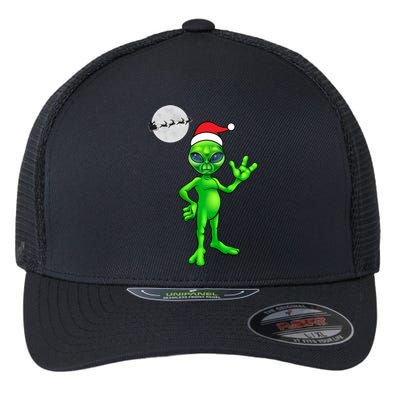 Cute Alien Santa Claus Flexfit Unipanel Trucker Cap