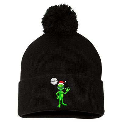 Cute Alien Santa Claus Pom Pom 12in Knit Beanie