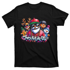 Christmas African Santa They Not Like Us Merry Christmas Day T-Shirt