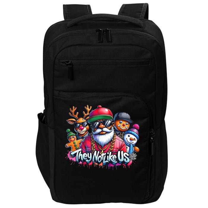 Christmas African Santa They Not Like Us Merry Christmas Day Impact Tech Backpack