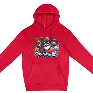 Christmas African Santa They Not Like Us Merry Christmas Day Premium Pullover Hoodie