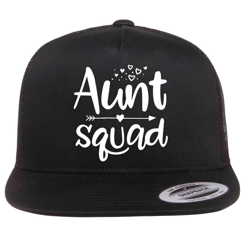 Cute Aunt Squad Great Gift Auntie Gift Flat Bill Trucker Hat