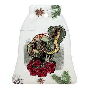 Cobra And Skull Ceramic Bell Ornament