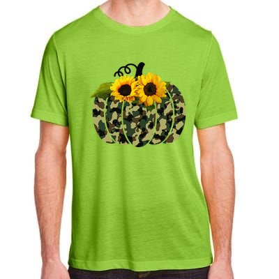 Camouflage And Sunflower Pumpkin Fall Autumn Thanksgiving Adult ChromaSoft Performance T-Shirt