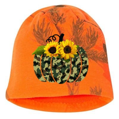 Camouflage And Sunflower Pumpkin Fall Autumn Thanksgiving Kati - Camo Knit Beanie