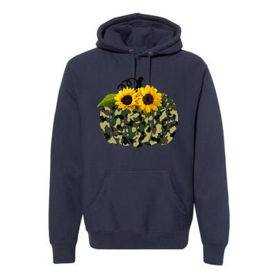 Camouflage And Sunflower Pumpkin Fall Autumn Thanksgiving Premium Hoodie