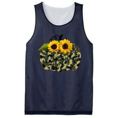 Camouflage And Sunflower Pumpkin Fall Autumn Thanksgiving Mesh Reversible Basketball Jersey Tank