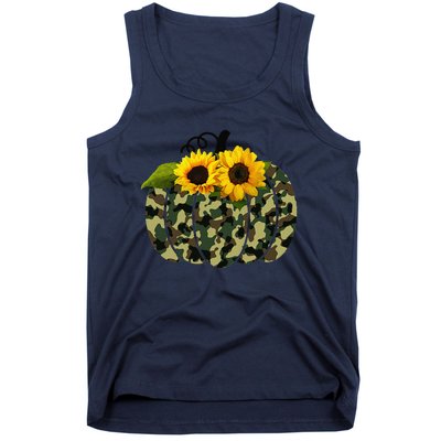 Camouflage And Sunflower Pumpkin Fall Autumn Thanksgiving Tank Top