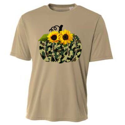 Camouflage And Sunflower Pumpkin Fall Autumn Thanksgiving Cooling Performance Crew T-Shirt