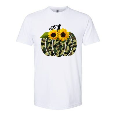 Camouflage And Sunflower Pumpkin Fall Autumn Thanksgiving Softstyle CVC T-Shirt