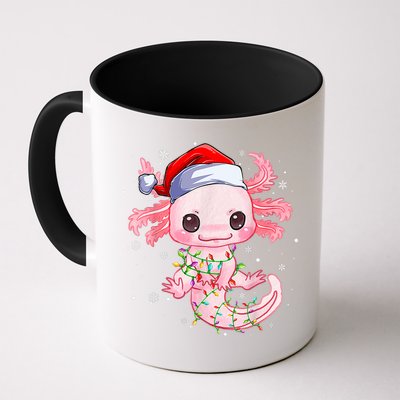 Christmas Axolotl Santa Hat Lights Japanese Cute Anime Xmas Mug