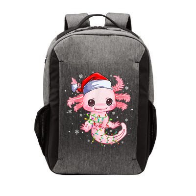 Christmas Axolotl Santa Hat Lights Japanese Cute Anime Xmas Vector Backpack