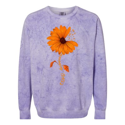 Copd Awareness Sunflower Orange Ribbon Colorblast Crewneck Sweatshirt