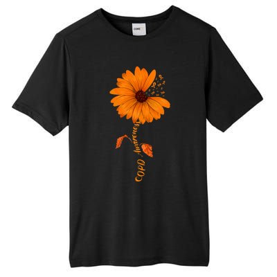 Copd Awareness Sunflower Orange Ribbon Tall Fusion ChromaSoft Performance T-Shirt