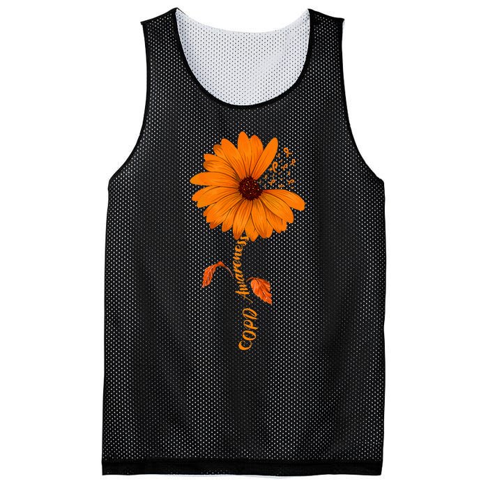 Copd Awareness Sunflower Orange Ribbon Mesh Reversible Basketball Jersey Tank