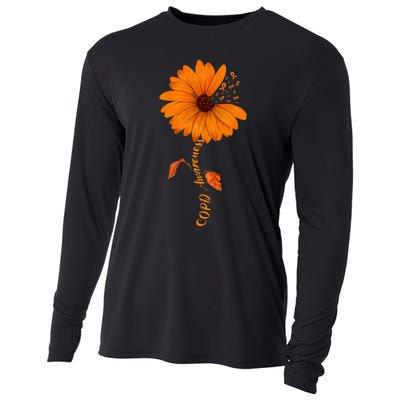 Copd Awareness Sunflower Orange Ribbon Cooling Performance Long Sleeve Crew