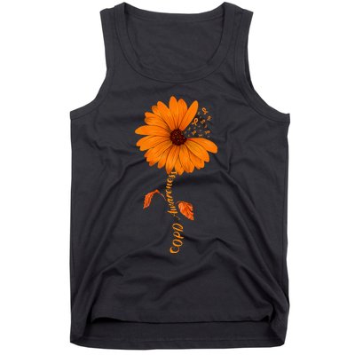 Copd Awareness Sunflower Orange Ribbon Tank Top