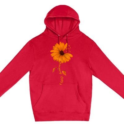 Copd Awareness Sunflower Orange Ribbon Premium Pullover Hoodie