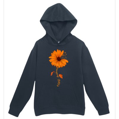 Copd Awareness Sunflower Orange Ribbon Urban Pullover Hoodie