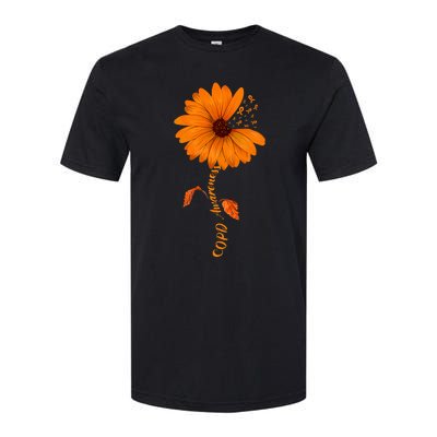 Copd Awareness Sunflower Orange Ribbon Softstyle CVC T-Shirt