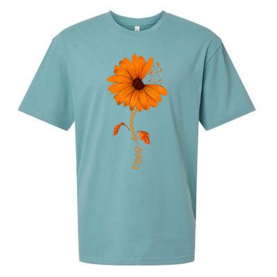 Copd Awareness Sunflower Orange Ribbon Sueded Cloud Jersey T-Shirt