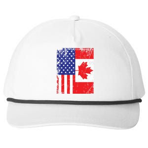 Canadian American Shirts USA Canada Flag 4th Of July Snapback Five-Panel Rope Hat