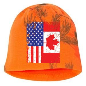 Canadian American Shirts USA Canada Flag 4th Of July Kati - Camo Knit Beanie