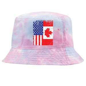 Canadian American Shirts USA Canada Flag 4th Of July Tie-Dyed Bucket Hat