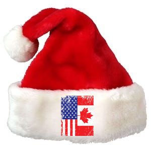 Canadian American Shirts USA Canada Flag 4th Of July Premium Christmas Santa Hat