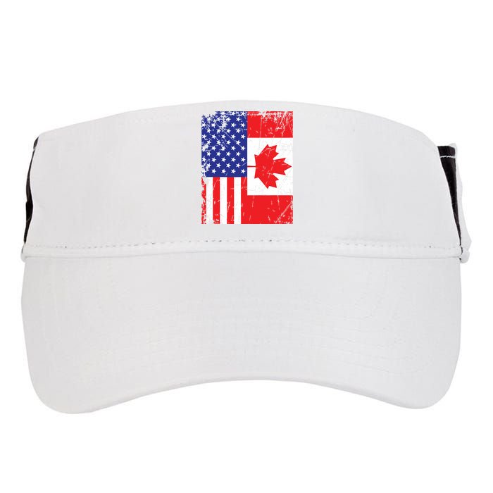 Canadian American Shirts USA Canada Flag 4th Of July Adult Drive Performance Visor