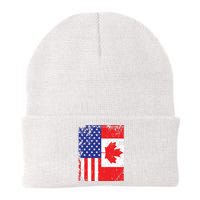 Canadian American Shirts USA Canada Flag 4th Of July Knit Cap Winter Beanie