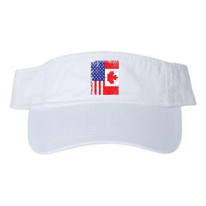 Canadian American Shirts USA Canada Flag 4th Of July Valucap Bio-Washed Visor