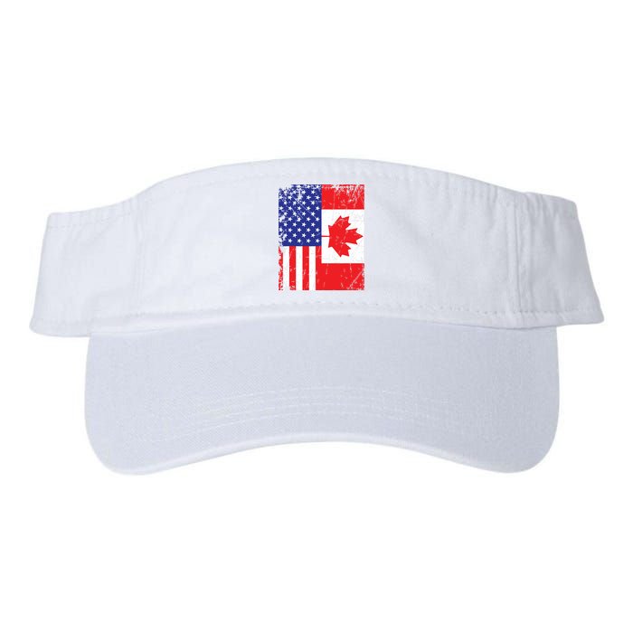 Canadian American Shirts USA Canada Flag 4th Of July Valucap Bio-Washed Visor