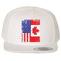 Canadian American Shirts USA Canada Flag 4th Of July Wool Snapback Cap