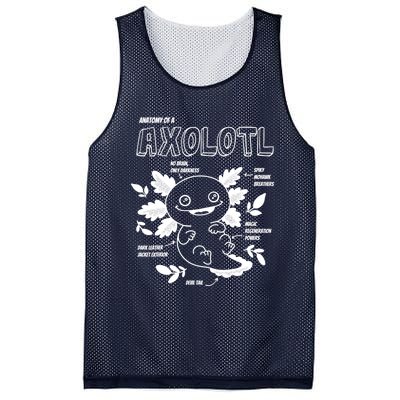 Cute Axolotl Shirt, Anatomy Of A Axolotl Funny Girls Boys Mesh Reversible Basketball Jersey Tank