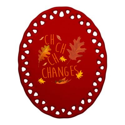 Changes Autumn Season Ceramic Oval Ornament